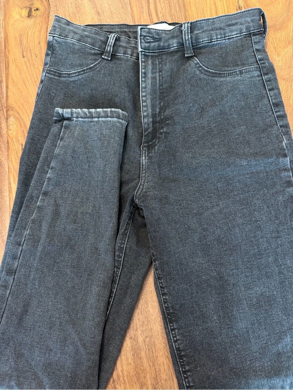 Zara Men's Slim Straight Washed Black Jeans